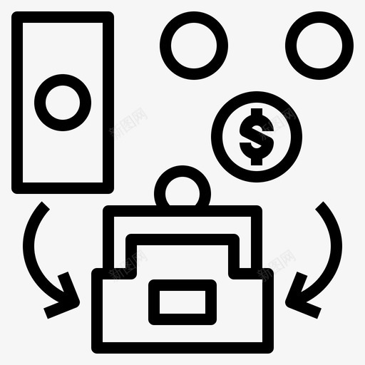 储蓄收款收入图标svg_新图网 https://ixintu.com 储蓄 收入 收款 活动 财务 金钱