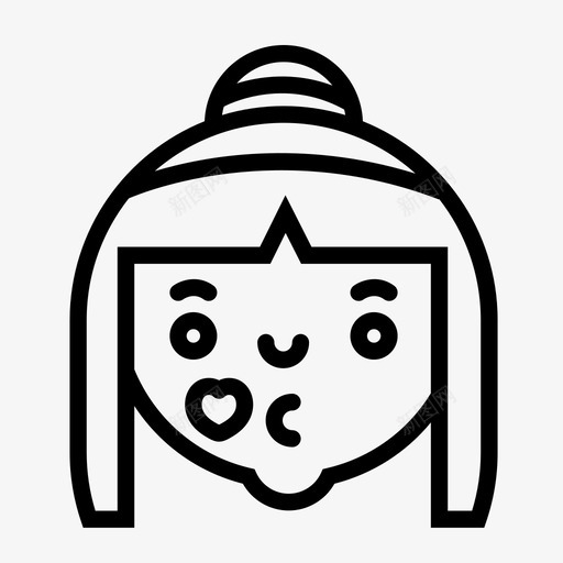 吻情感脸图标svg_新图网 https://ixintu.com 化身笑脸 吻 情感 爱 脸