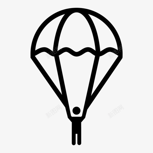 降落伞军用降落伞极限运动图标svg_新图网 https://ixintu.com 军用降落伞 杂线 极限运动 跳伞 降落伞