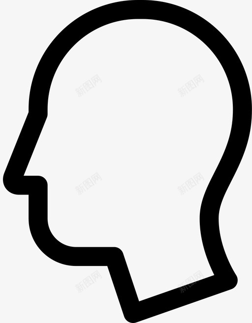 头脸人图标svg_新图网 https://ixintu.com 人 侧面 头 脸 鼻子