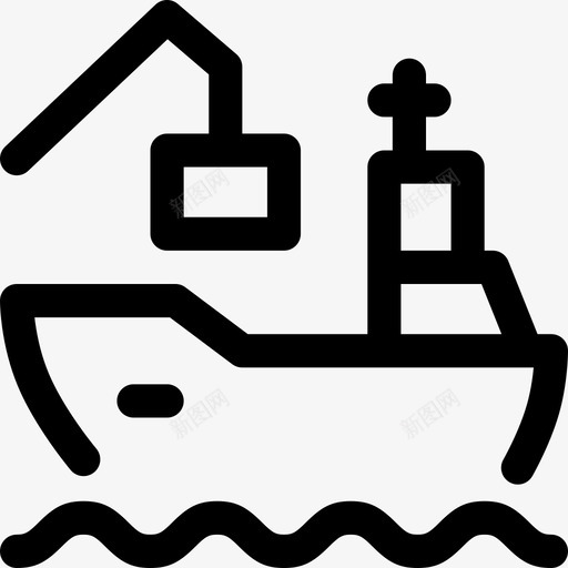货船煤炭物流图标svg_新图网 https://ixintu.com 港口 煤炭 物流 能源供应 船舶 货船