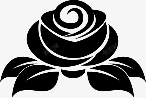 玫瑰花图标svg_新图网 https://ixintu.com 玫瑰 花