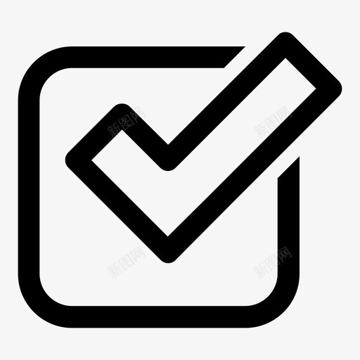 复选框复选标记线性正方形图标svg_新图网 https://ixintu.com 复选标记 复选框 线性正方形