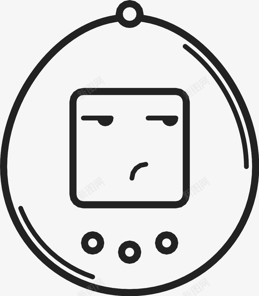 没用过的脸90年代表情符号图标svg_新图网 https://ixintu.com 90年代 塔玛哥奇 没用过的脸 表情符号