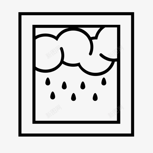 雨云风暴图标svg_新图网 https://ixintu.com 云 天气 窗户 雨 风暴