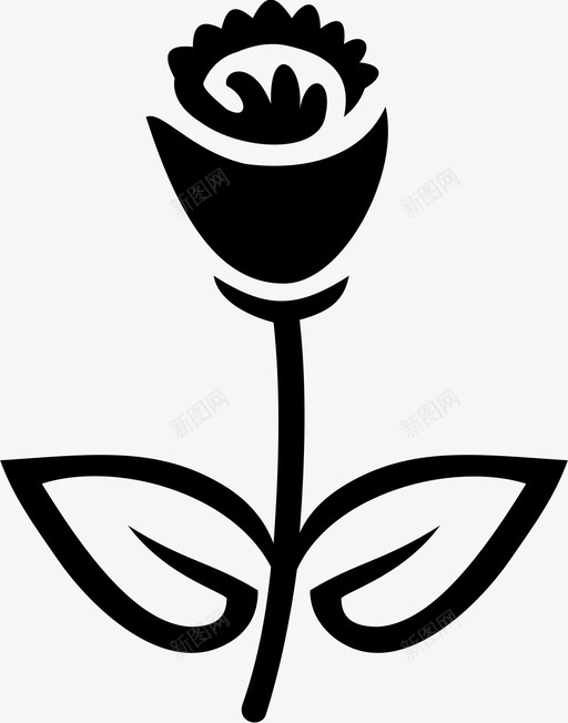 花自然玫瑰图标svg_新图网 https://ixintu.com 玫瑰 自然 花