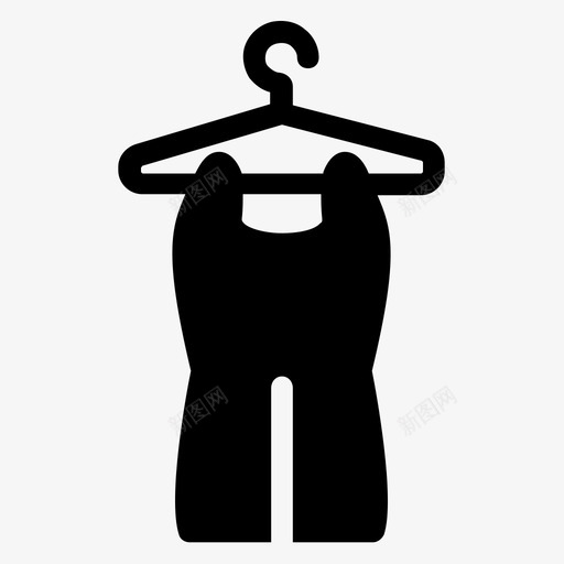 衣架布料连衣裙图标svg_新图网 https://ixintu.com 套间 女 布料 时装和衣服雕文 衣架 连衣裙
