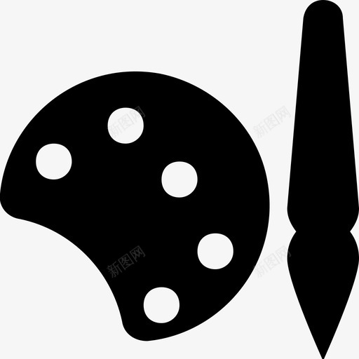 绘画艺术艺术家图标svg_新图网 https://ixintu.com 学校和教育字形图标 画笔 绘画 艺术 艺术家 调色板