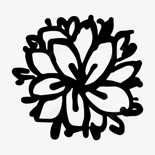 花抽象圆珠笔图标svg_新图网 https://ixintu.com 圆珠笔 抽象 涂鸦 自然 花