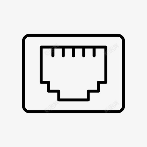 以太网端口设备硬件图标svg_新图网 https://ixintu.com 互联网瘦 以太网端口 外设 插槽 硬件 设备