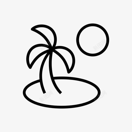 阳光海滩大海度假图标svg_新图网 https://ixintu.com 大海 度假 暑假轻线图标集 阳光海滩