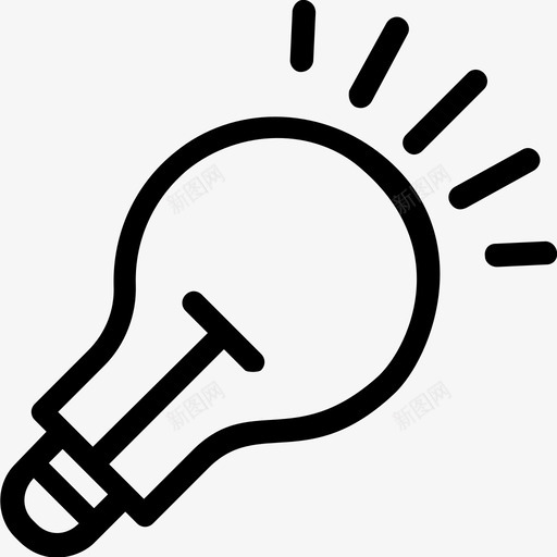 灯泡想法问号图标svg_新图网 https://ixintu.com 思维 想法 灯泡 科技平滑线图标 问号