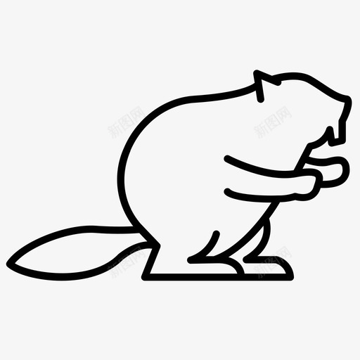 海狸动物啮齿动物图标svg_新图网 https://ixintu.com 动物 啮齿动物 松鼠2集 海狸