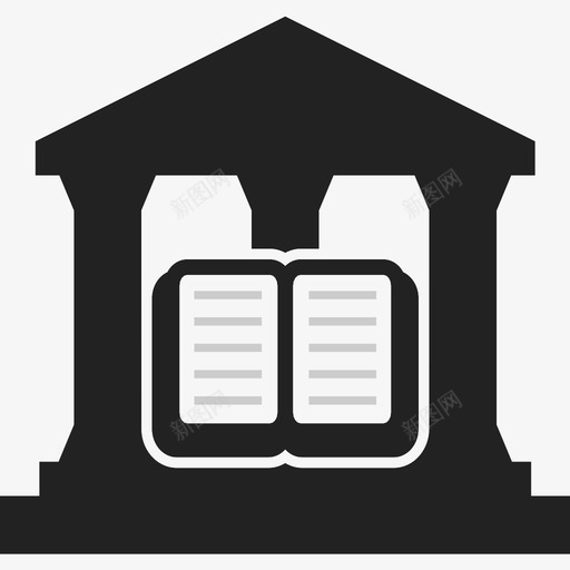 图书馆书籍建筑图标svg_新图网 https://ixintu.com 书籍 图书馆 建筑 阅读