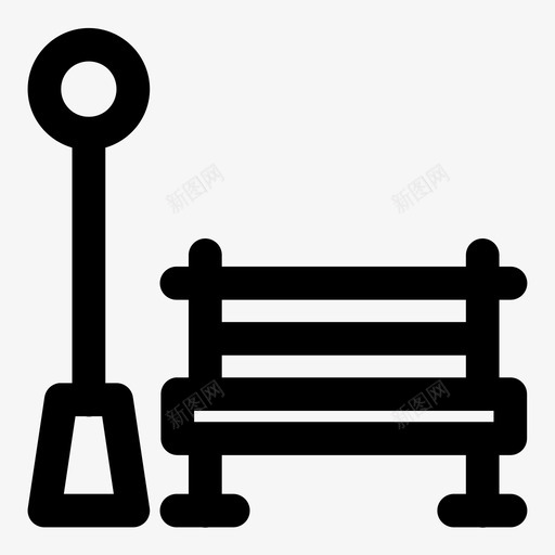 公园长椅鲜花灯图标svg_新图网 https://ixintu.com 公园长椅 座位 灯 鲜花