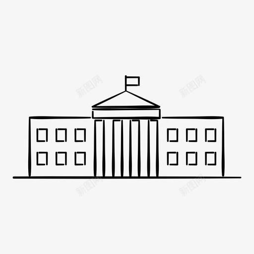 白宫大厦地标图标svg_新图网 https://ixintu.com 地标 大厦 白宫 美国