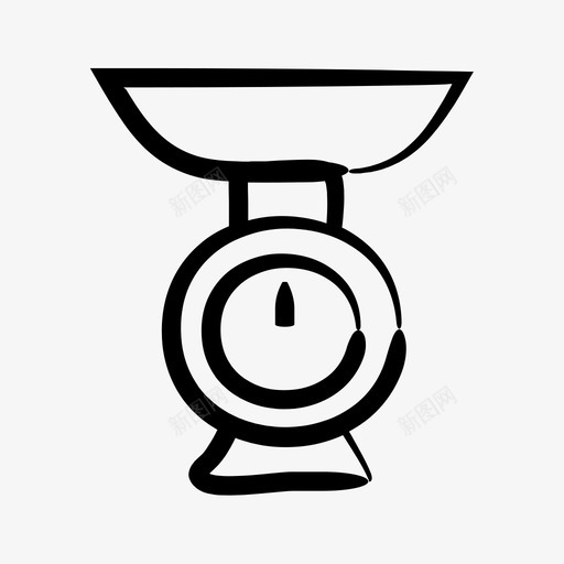 厨房秤器具配方图标svg_新图网 https://ixintu.com 厨房秤 器具 手绘 配方 重量