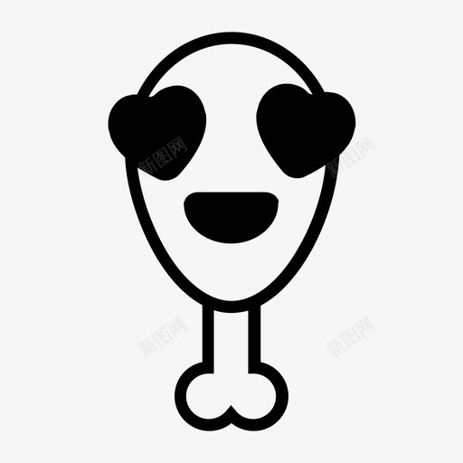 鸡腿恋爱表情符号情人节图标svg_新图网 https://ixintu.com 情人节 表情符号 鸡腿恋爱