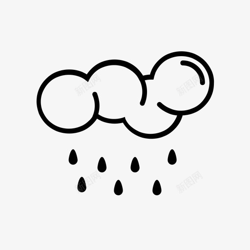 雨云风暴图标svg_新图网 https://ixintu.com 云 天气 潮湿 雨 风暴