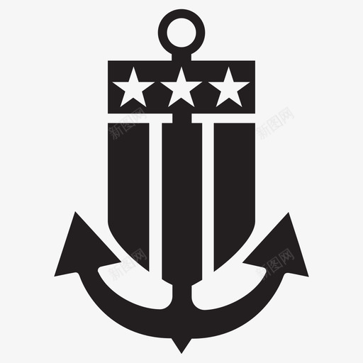 海军锚美国军事图标svg_新图网 https://ixintu.com 军事 战争 海军锚 美国