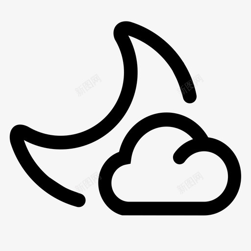 夜间 多云svg_新图网 https://ixintu.com 夜间 多云