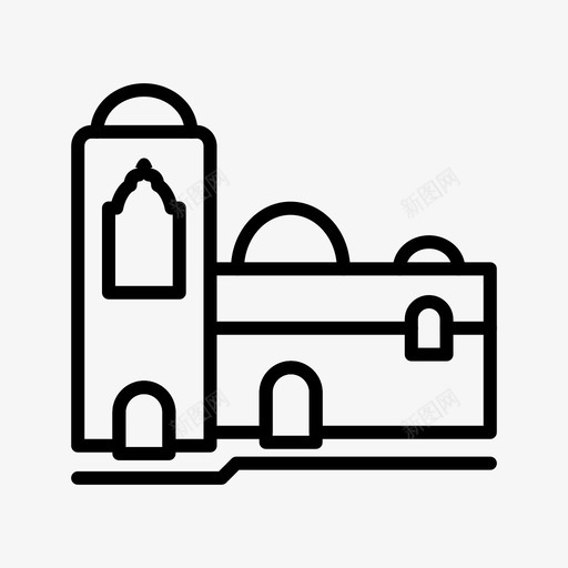 伊斯兰清真寺图标svg_新图网 https://ixintu.com 伊斯兰清真寺