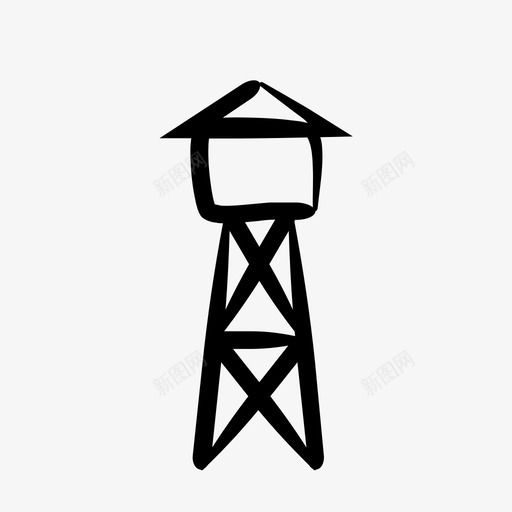 水塔农场水库图标svg_新图网 https://ixintu.com 仓库 农场 手绘 手绘水塔 水塔 水库