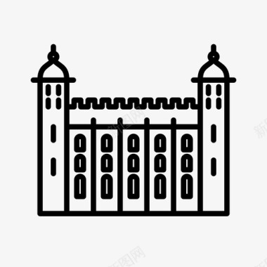 伦敦塔城堡要塞图标图标