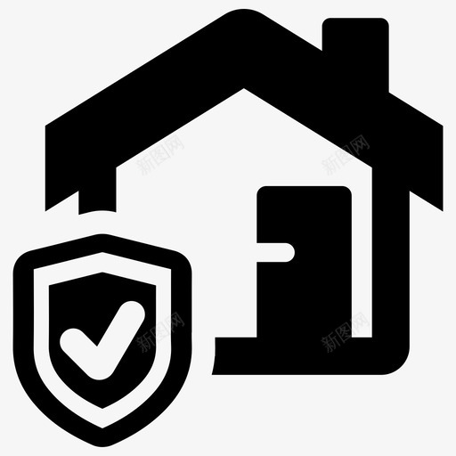家庭保险家庭保护房屋图标svg_新图网 https://ixintu.com 家庭保护 家庭保险 房地产 房屋 盾牌
