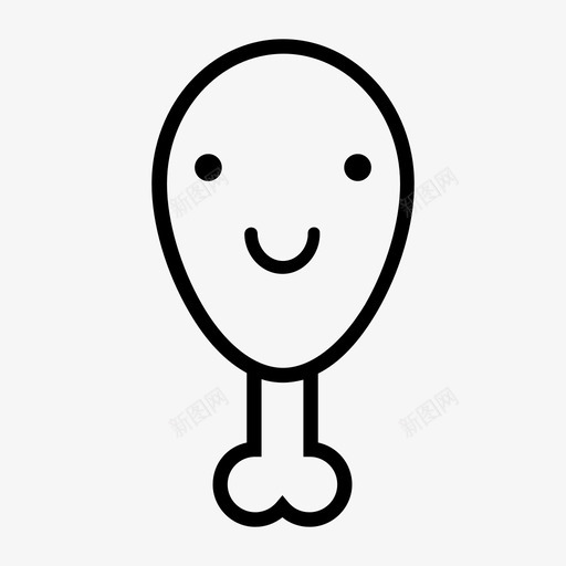 笑眯眯的鸡腿表情图标svg_新图网 https://ixintu.com 笑眯眯的鸡腿表情