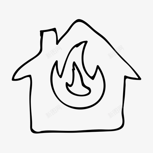 房屋火灾火焰暖气图标svg_新图网 https://ixintu.com 家庭 房屋火灾 暖气 消防队 火焰