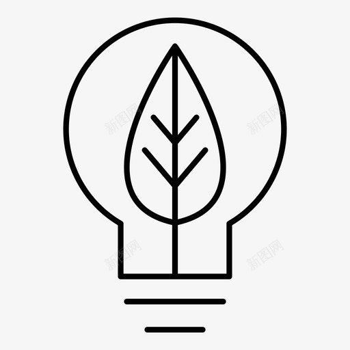 灯泡环保电图标svg_新图网 https://ixintu.com 叶 灯泡 环保 电