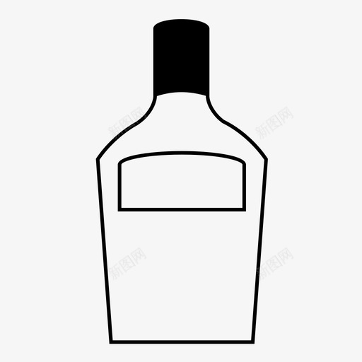 威士忌酒瓶子图标svg_新图网 https://ixintu.com 威士忌 海盗 瓶子 酒