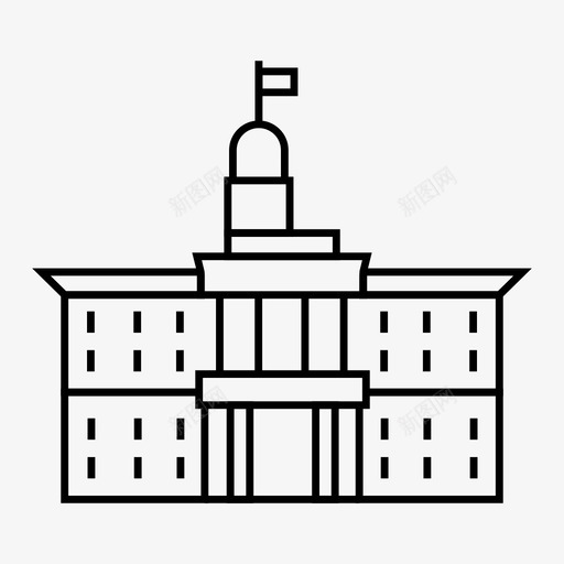 田纳西州建筑地标图标svg_新图网 https://ixintu.com 地标 建筑 旅游 田纳西州 纪念碑 首都世界地标线