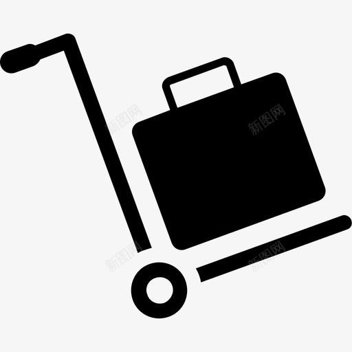 手推车箱子行李图标svg_新图网 https://ixintu.com 包裹 手推车 箱子 行李 购物和商业字形图标