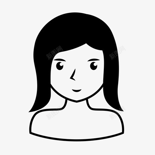 女性头像个人资料图标svg_新图网 https://ixintu.com 个人资料 头像 女性 用户
