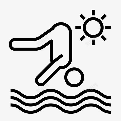 潜水游泳夏天图标svg_新图网 https://ixintu.com 夏天 游泳 潜水