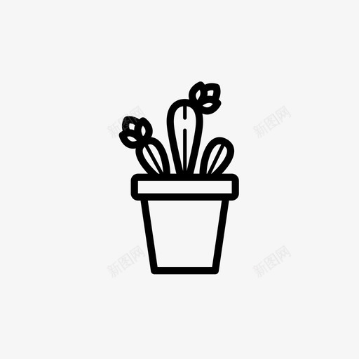 盆栽仙人掌植物图标svg_新图网 https://ixintu.com 仙人掌 园丁02 植物 灌木 盆栽