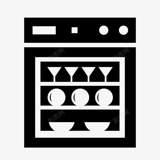 洗碗机家用电器厨房图标svg_新图网 https://ixintu.com 厨房 家用电器 洗碗机 电子产品