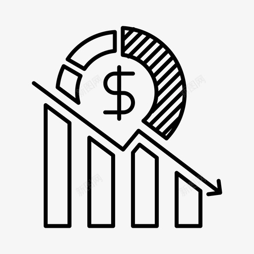 损失业务下降图标svg_新图网 https://ixintu.com 下降 业务 业务条款 减少 失败 损失