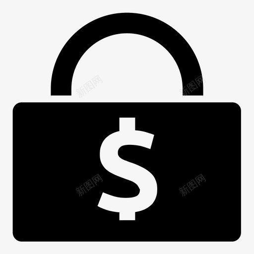 勒索软件美元加密图标svg_新图网 https://ixintu.com 加密 勒索软件 美元 锁