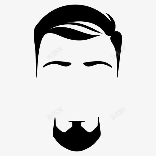 胡须脸面部毛发图标svg_新图网 https://ixintu.com 胡须 脸 面部毛发