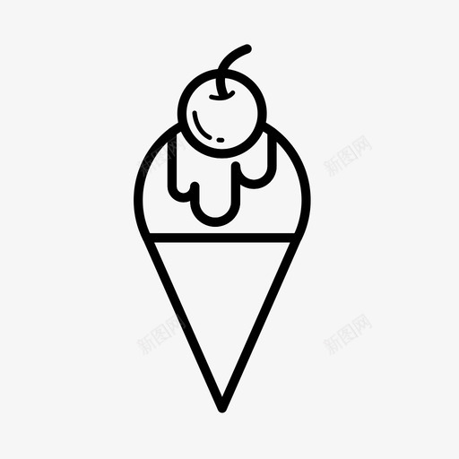 雪糕筒冰淇淋筒樱桃图标svg_新图网 https://ixintu.com 冰淇淋筒 樱桃 雪糕筒 食品05
