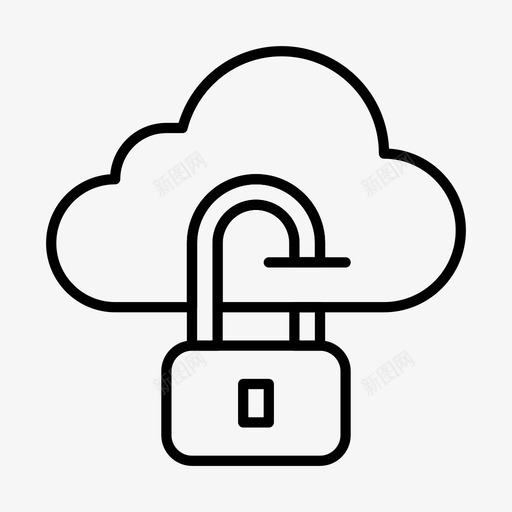 云安全锁定保护图标svg_新图网 https://ixintu.com 云安全 保护 安全 锁定