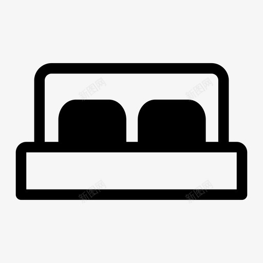 床卧室大床图标svg_新图网 https://ixintu.com 全尺寸床 卧室 大床 床 睡眠