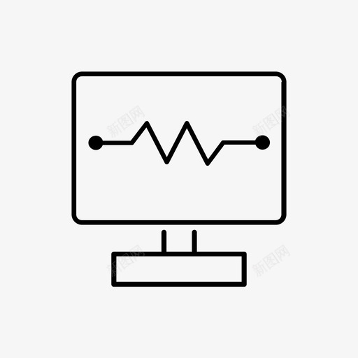 心电图监护仪图标svg_新图网 https://ixintu.com 心电图监护仪