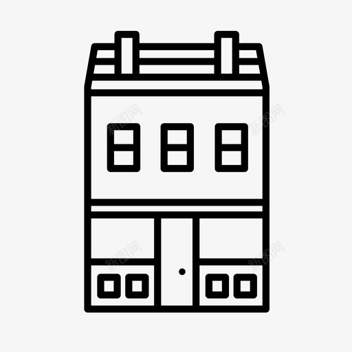 露台建筑物住宅图标svg_新图网 https://ixintu.com 住宅 城镇住宅 建筑物 露台 露台屋