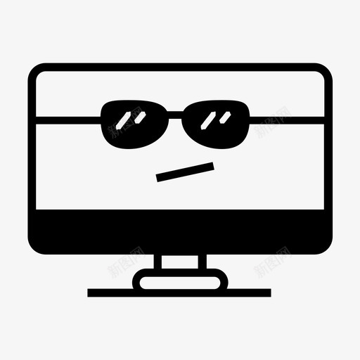 酷电脑显示器表情图mac图标svg_新图网 https://ixintu.com mac 墨镜 太阳镜 屏幕 表情图 酷电脑显示器
