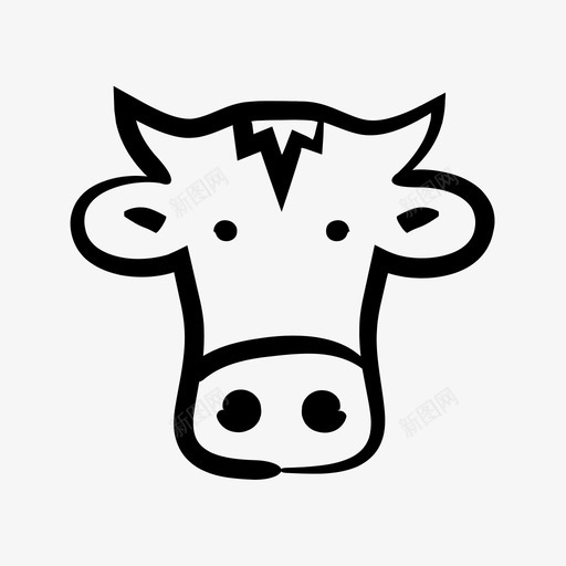 牛安格斯牛肉图标svg_新图网 https://ixintu.com 农场 安格斯 手绘 牛 牛肉