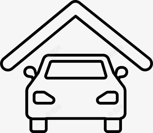 车库汽车住房图标svg_新图网 https://ixintu.com 住房 停车场 房地产概述 汽车 物业 空间 车库